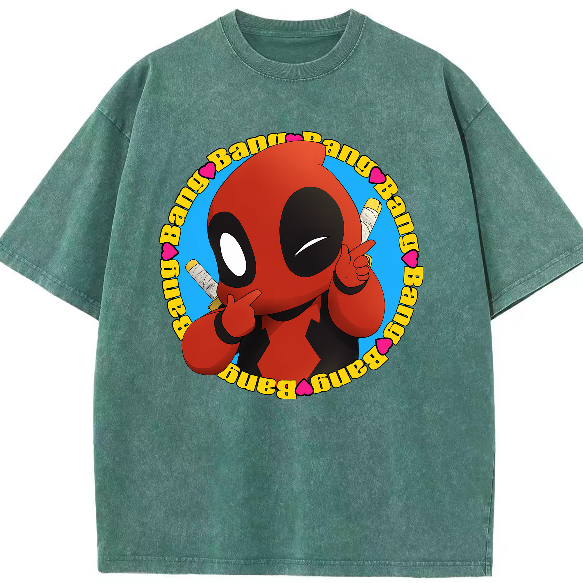 （画像用） Deadpool デッドプール 綿100% ヴィンテージ風 半袖Tシャツ（フロントプリント）